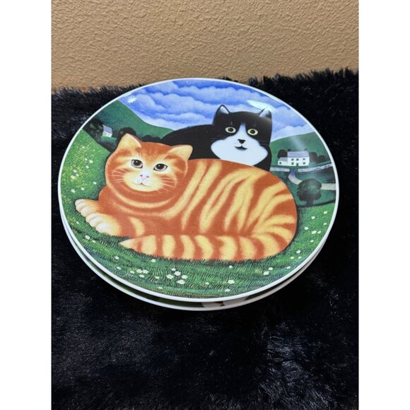Department 56  Teaser And Tiger/Felica & Felina/  Decorative Plates Set of 4 - Picture 1 of 9